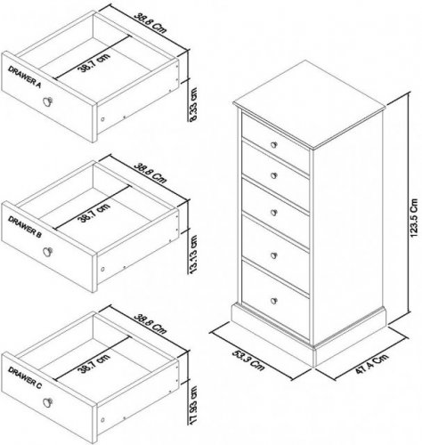 Ashvale 5 Drawer Narrow Chest