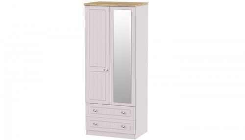 Vienna Tall 2 Door 2 Drawer Robe + Mirror